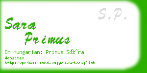 sara primus business card